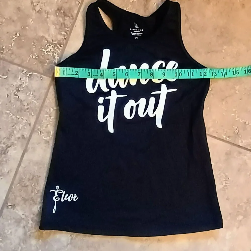 LiaKada Dance It Out Performance Tank Top Youth Large Black